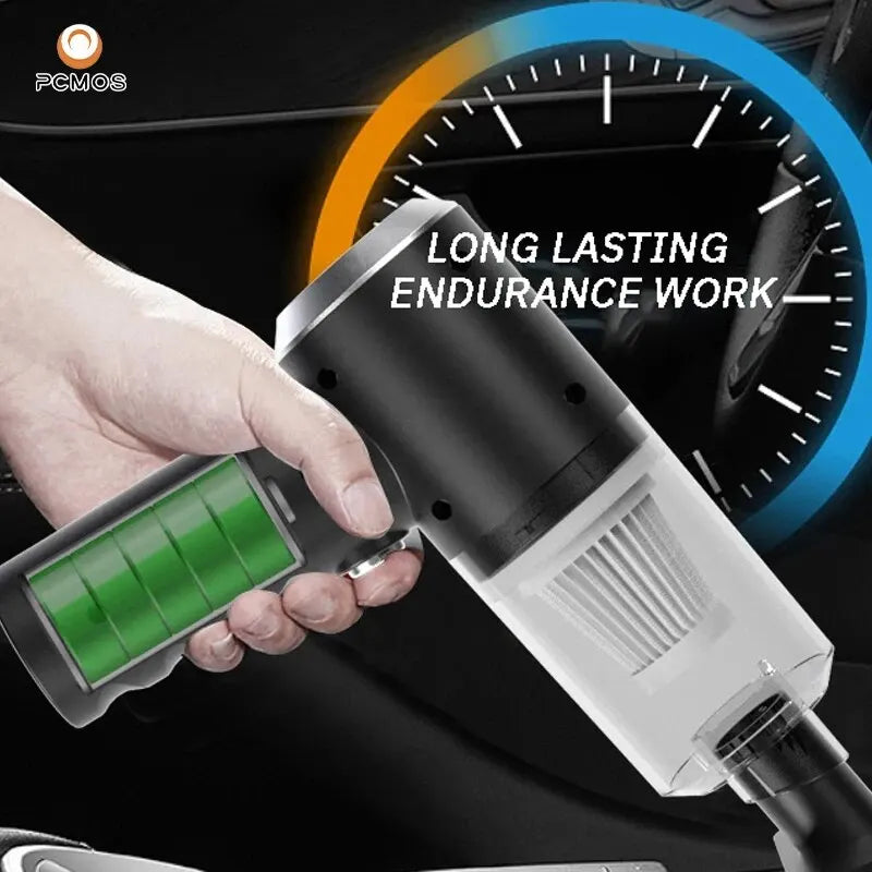 PCMOS 1PC Wireless Vacuum Cleaner Dual Use for Home and Car 120W High