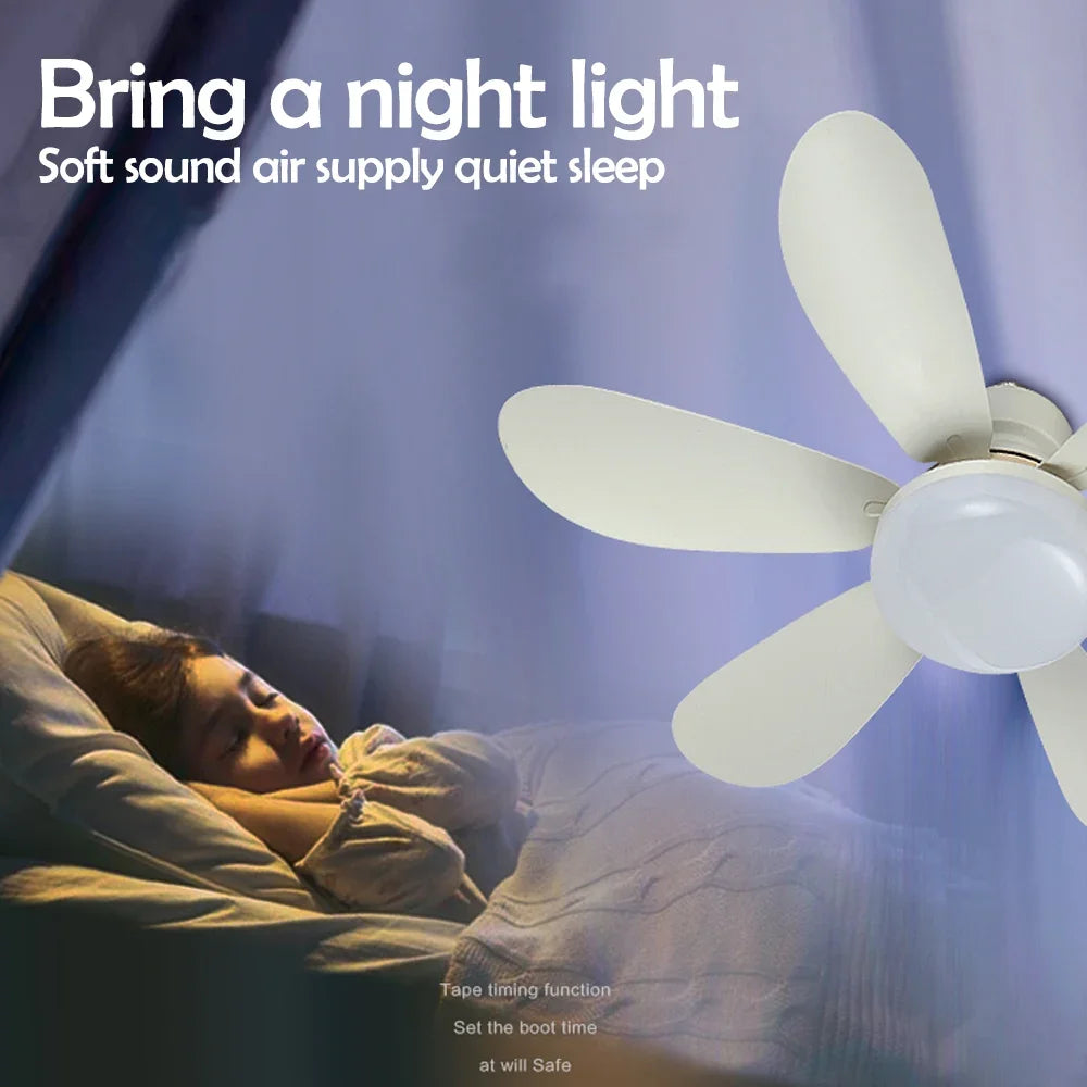 Home E27 Base Ceiling Fan Light with 30W LED Night Lights 3 Adjustable