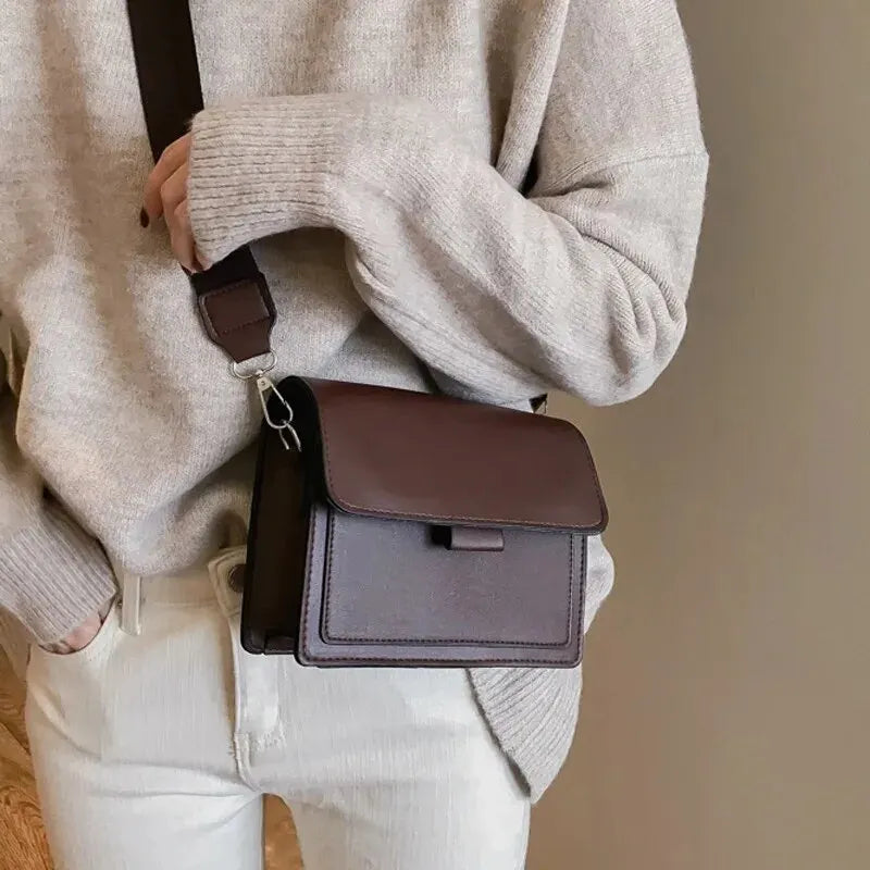 Classic Designer PU Leather Crossbody Bag for Women Travel Handle