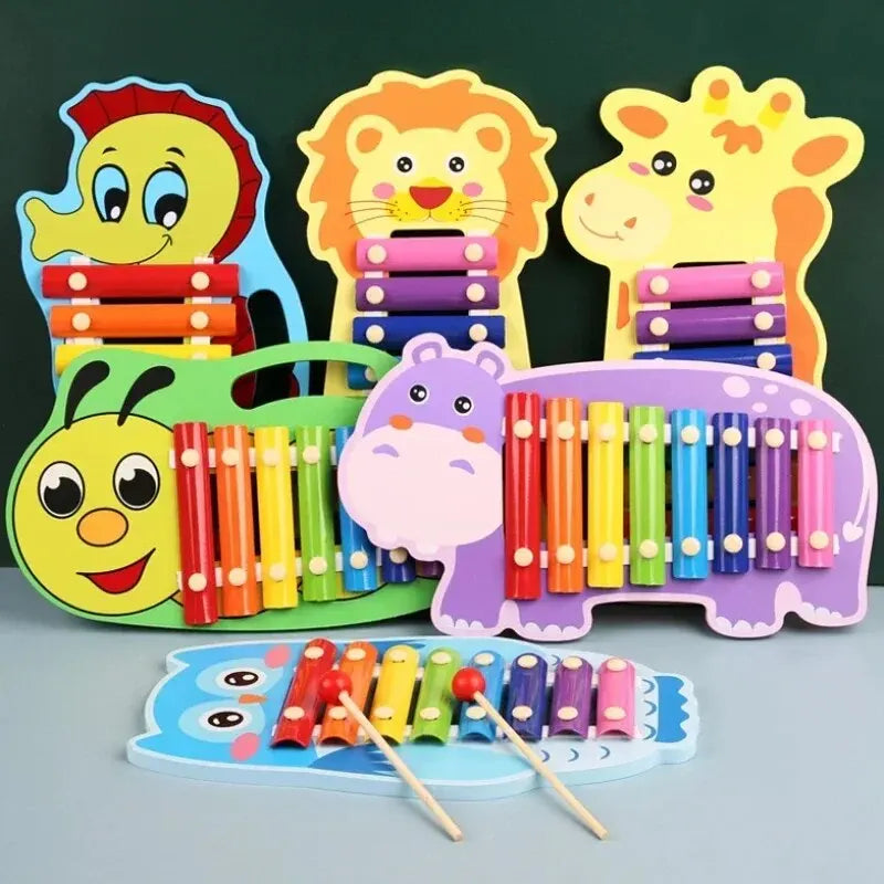 Montessori Wooden 8 Scal Xylophone Musical Instrument Toys
