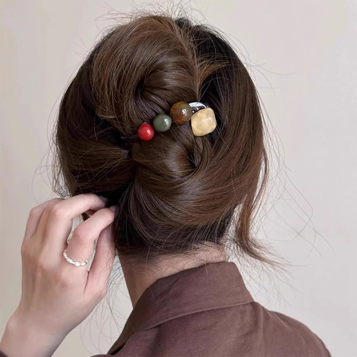 Summer Barrettes For Women Vintage Colorful Ball Shape Hairpin Daily