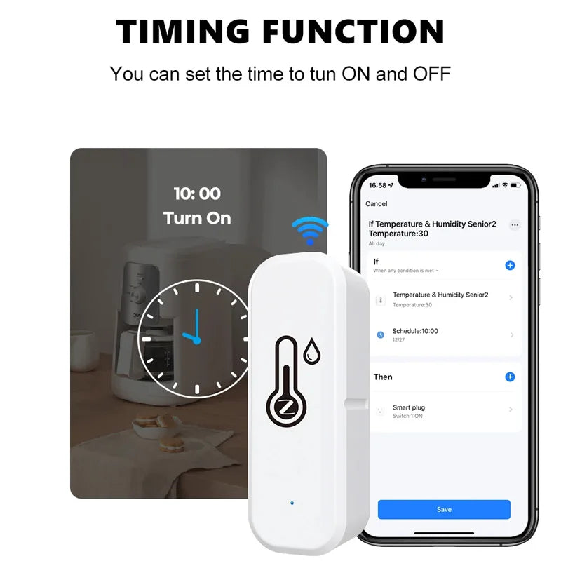 Zigbee WiFi Temperature And Humidity Sensor APP Remote Monitor For