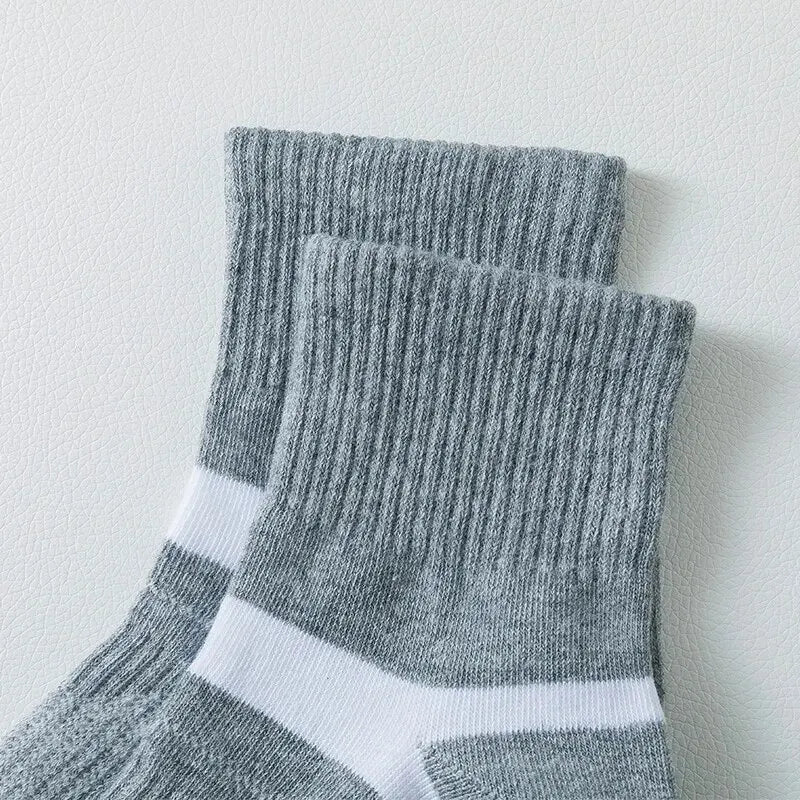 3/5/6 Pairs Cotton Outdoor Sports Socks, Sweat Absorbing and Odor
