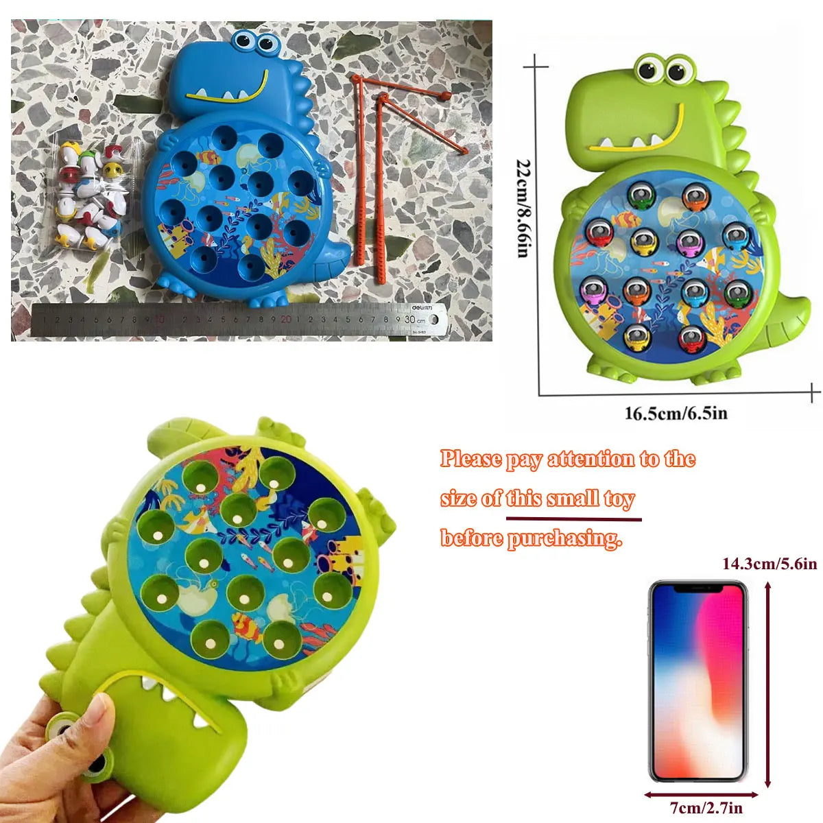 Dinosaur Simple Magnetic Fishing Toys Play Rod Game Toys for Children