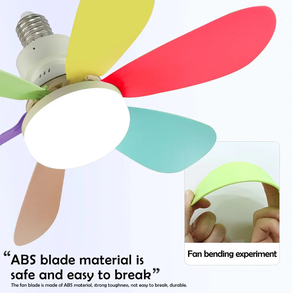 Home E27 Base Ceiling Fan Light with 30W LED Night Lights 3 Adjustable