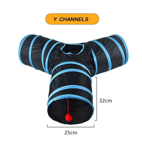 Cat Tunnel Foldable Cats Tunnel Cat Toy Breathable Drill Barrel for