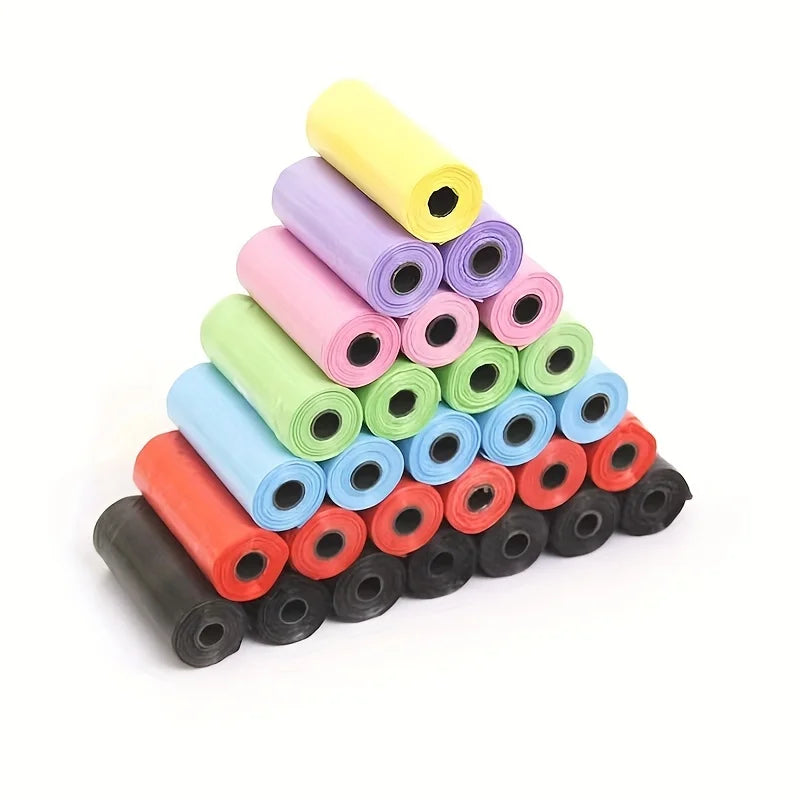 1200pcs Random Color Cartoon Paw Graphic Dog Poop Bags Pet Poop Bags