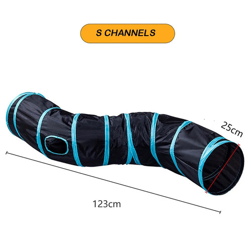 Cat Tunnel Foldable Cats Tunnel Cat Toy Breathable Drill Barrel for