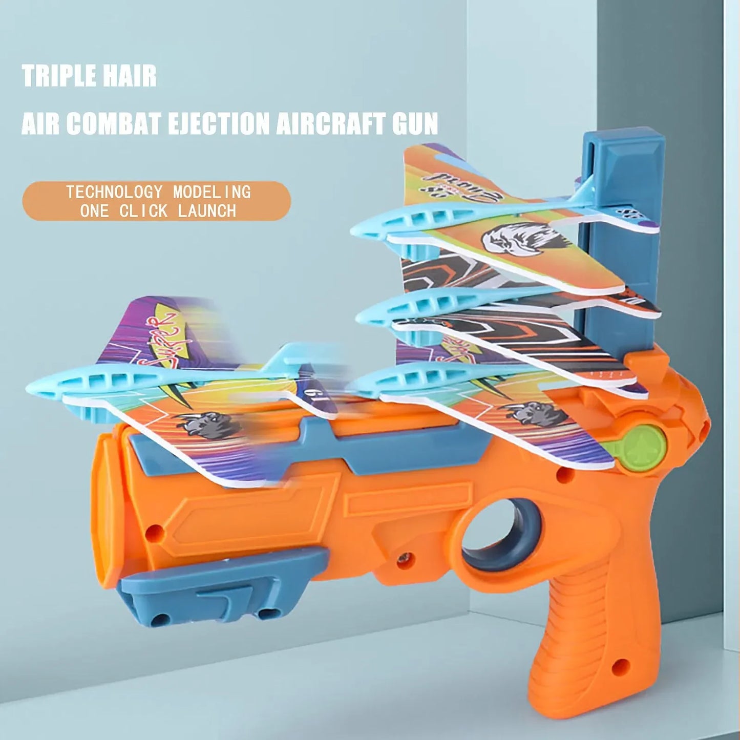 HOT!Airplane Launcher Bubble Catapult With 6 Small Plane Toy Funny