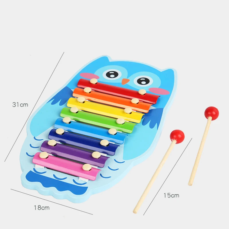 Montessori Wooden 8 Scal Xylophone Musical Instrument Toys