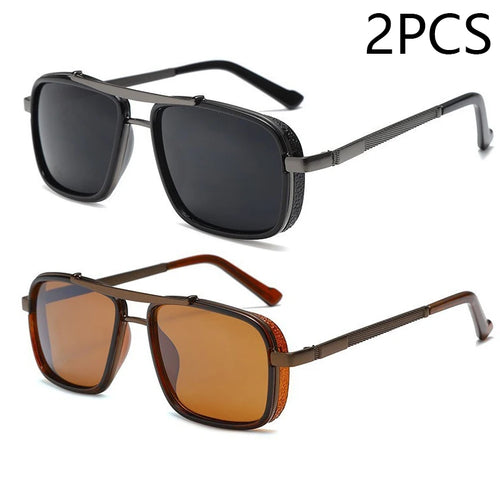 New Sunglasses Punk Sunglasses New Men's Square Uv400 Twin-beam