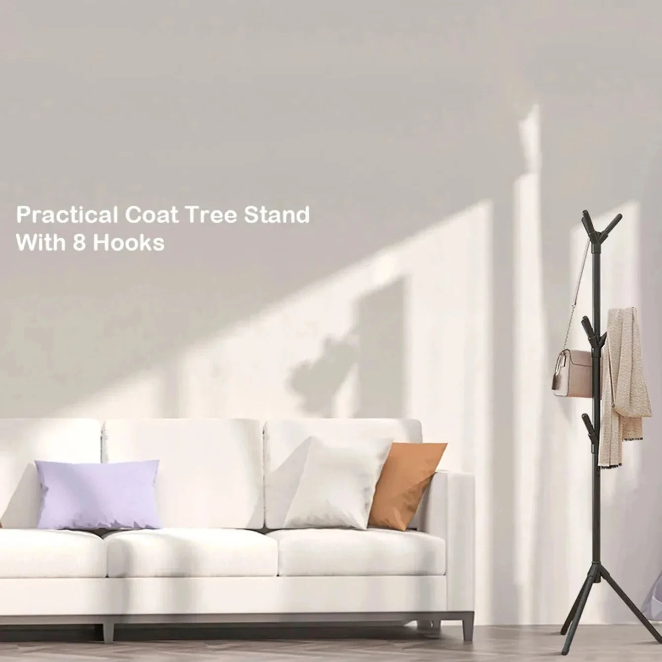 Clothes Rack Stand Tree Branch Shape Multi Hook Mobile and Convenient
