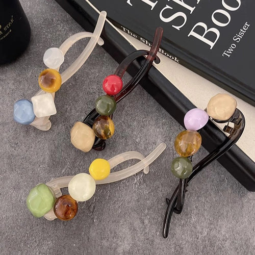 Summer Barrettes For Women Vintage Colorful Ball Shape Hairpin Daily