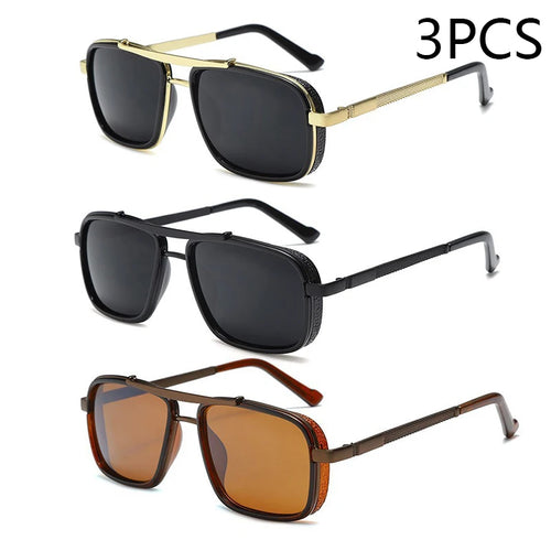 New Sunglasses Punk Sunglasses New Men's Square Uv400 Twin-beam