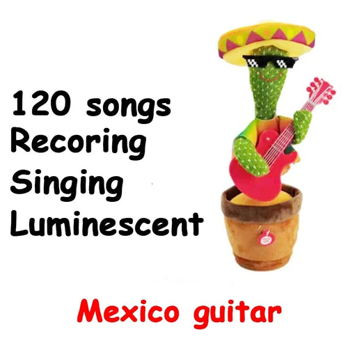 A talking cactus toy that can be charged, recorded, and repeated.