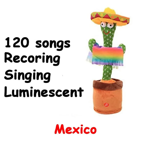 A talking cactus toy that can be charged, recorded, and repeated.