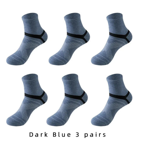 3/5/6 Pairs Cotton Outdoor Sports Socks, Sweat Absorbing and Odor