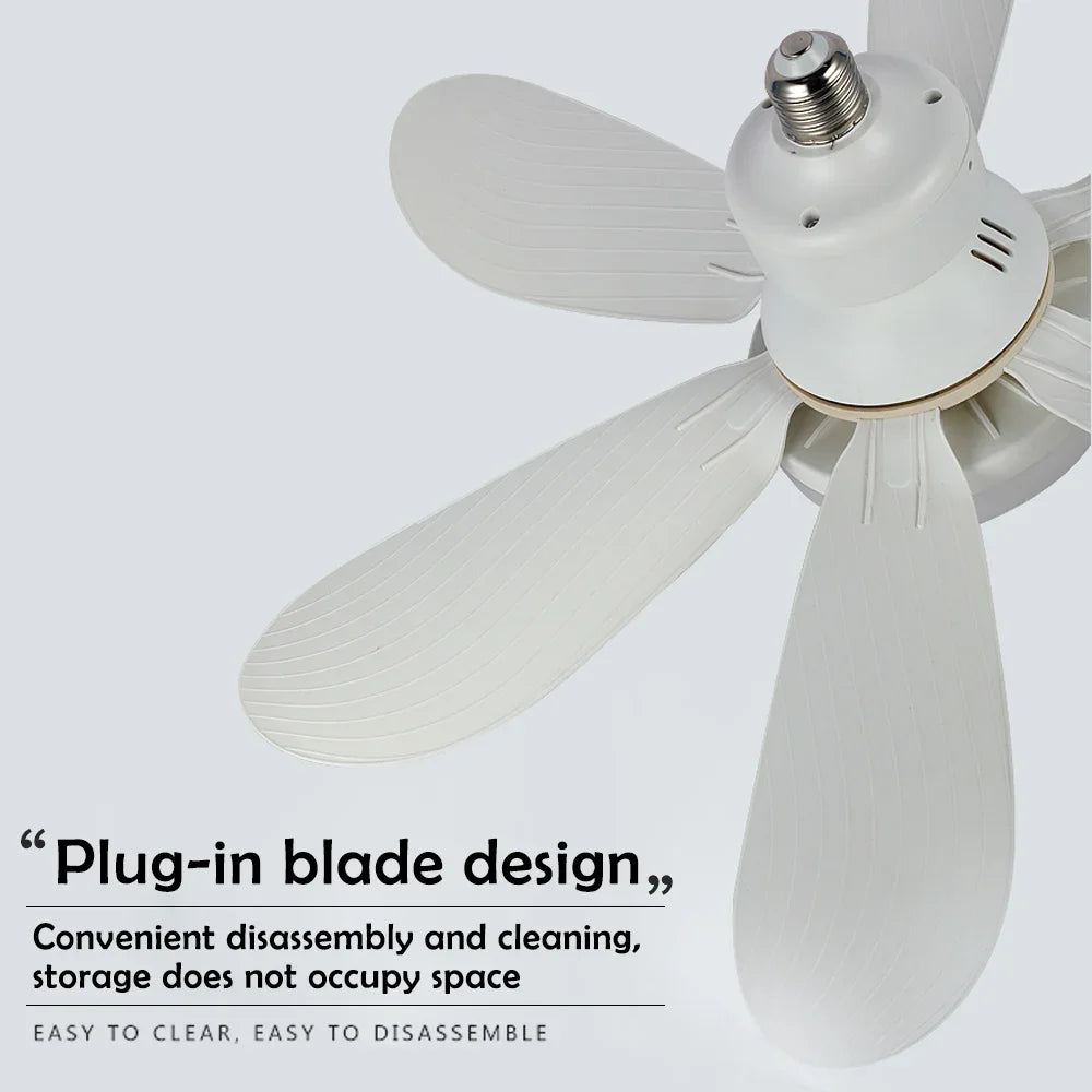 Home E27 Base Ceiling Fan Light with 30W LED Night Lights 3 Adjustable