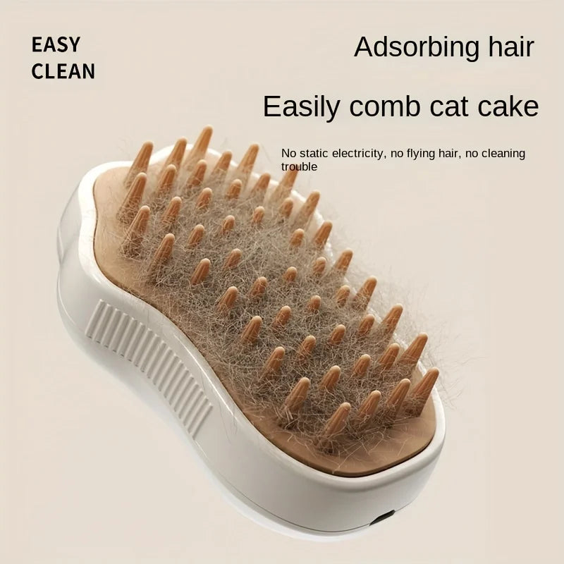 3 In 1 Cat Dog Steamy Brush, Silicone Self-Cleaning Spray Cat Brush