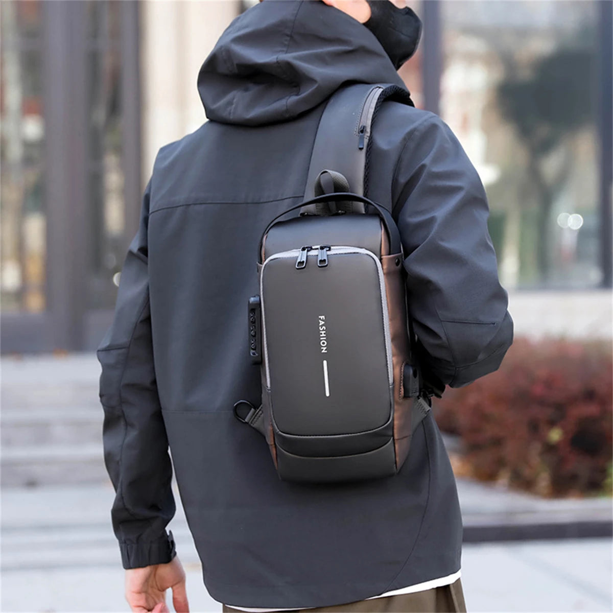 New Brand Designer Men Crossbody Bag PU Leather Classic Anti-Theft