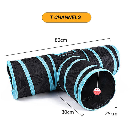 Cat Tunnel Foldable Cats Tunnel Cat Toy Breathable Drill Barrel for