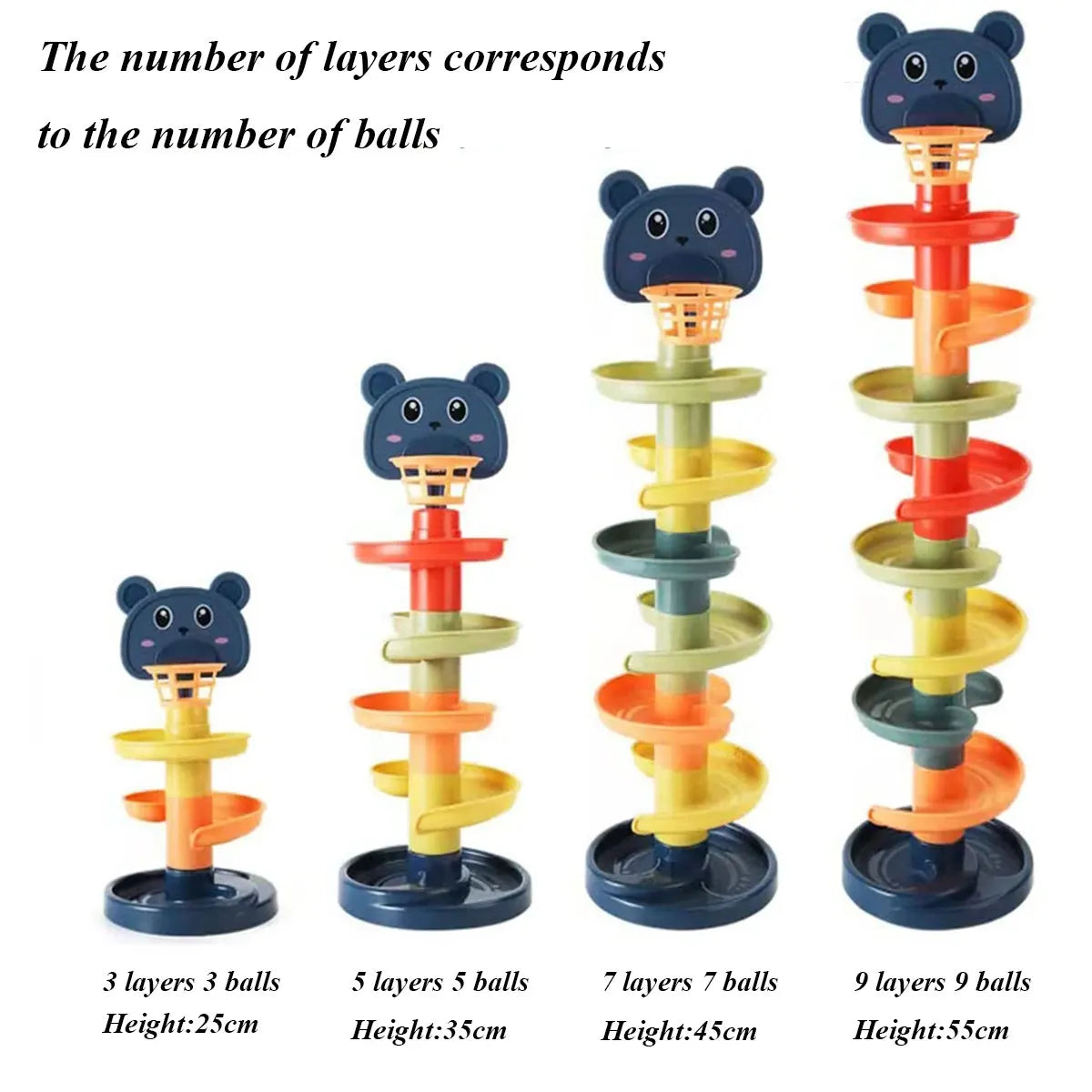 Different Layers Baby Track Rolling Ball Toy Early Educational Puzzle