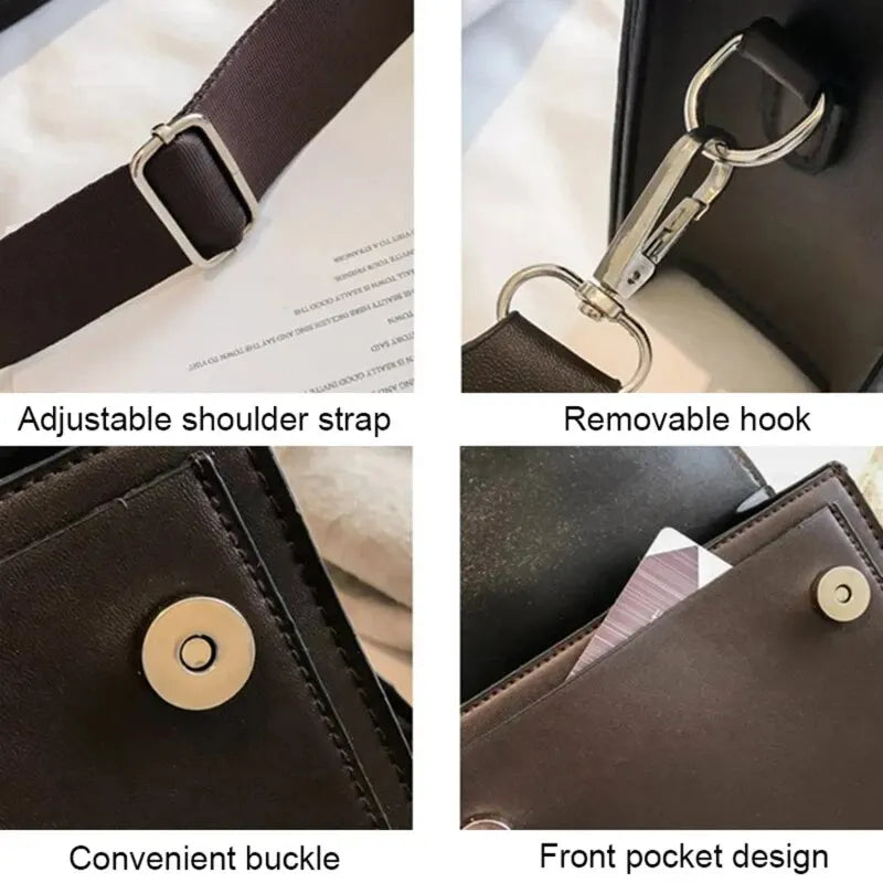 Classic Designer PU Leather Crossbody Bag for Women Travel Handle