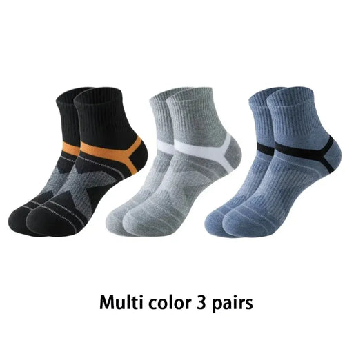 3/5/6 Pairs Cotton Outdoor Sports Socks, Sweat Absorbing and Odor