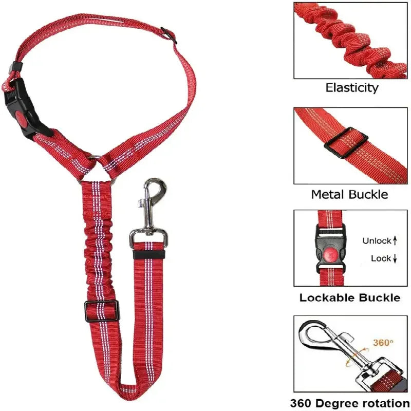 Reflective Pet Dog Car Seat Belt Puppy Collar Walking Travel Car