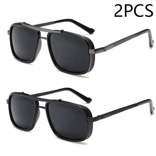 New Sunglasses Punk Sunglasses New Men's Square Uv400 Twin-beam