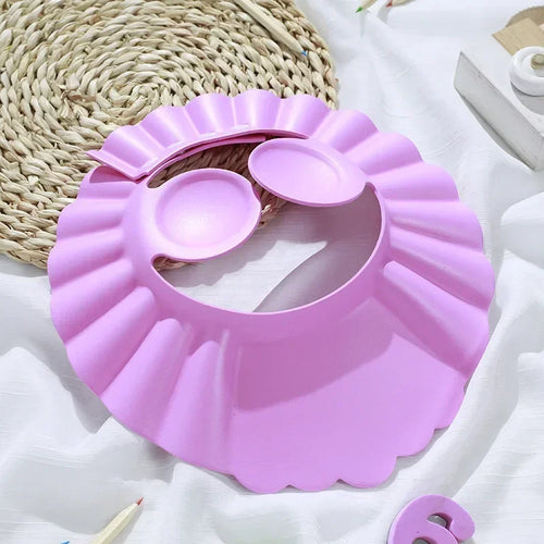 Baby Shower Soft Cap Adjustable Hair Wash Hat for Kids Ear Protection
