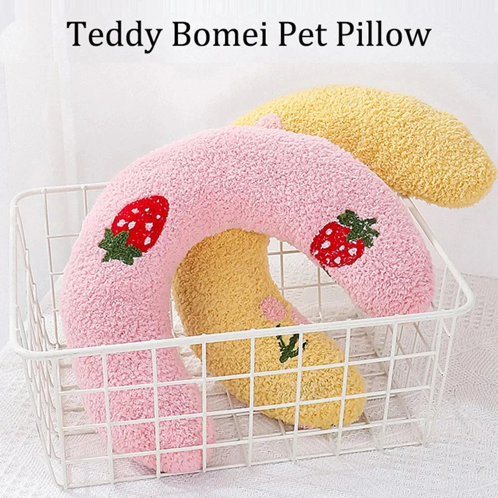 1PC Little Pillow for Cats, Ultra Soft Fluffy Pet Calming Toy Half