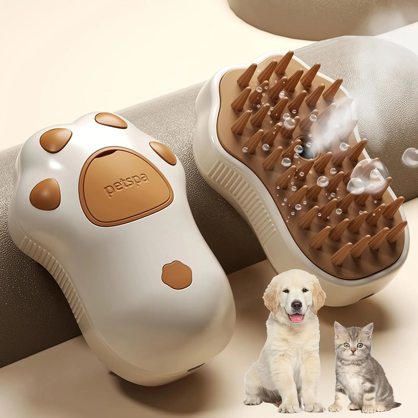 3 In 1 Cat Dog Steamy Brush, Silicone Self-Cleaning Spray Cat Brush