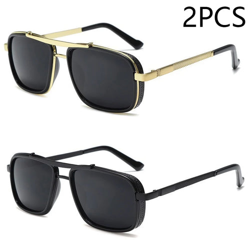 New Sunglasses Punk Sunglasses New Men's Square Uv400 Twin-beam