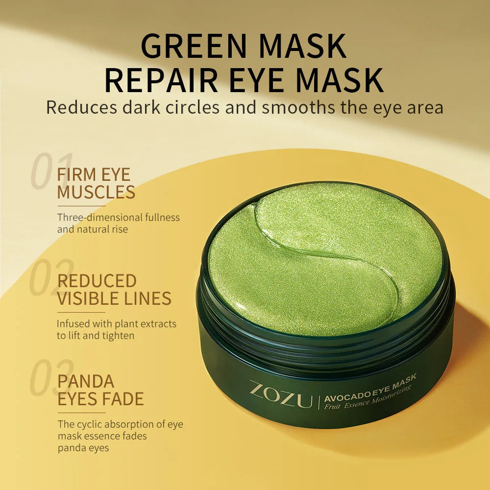 120pcs Avocado Golden Collagen Eye Mask Anti Dark Circles Removal Eye