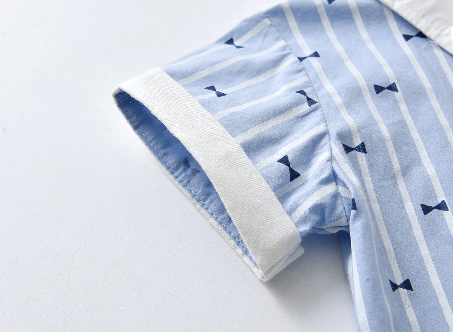 Baby Boy Bow-Tie Print Top Combo Solid Short Pants In Sets