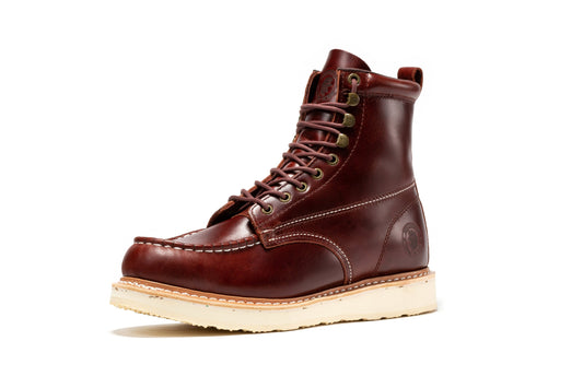 ROCKROOSTER Norwood Cherry Brown Men's 6 inch Soft Toe Wedge Work