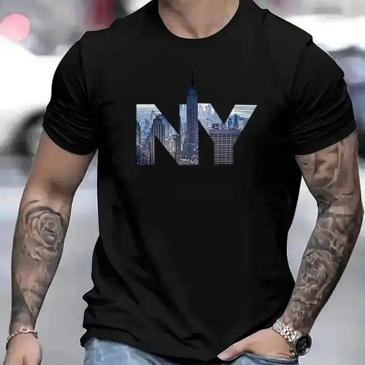 Men Casual Printed Short-Sleeved T-Shirt