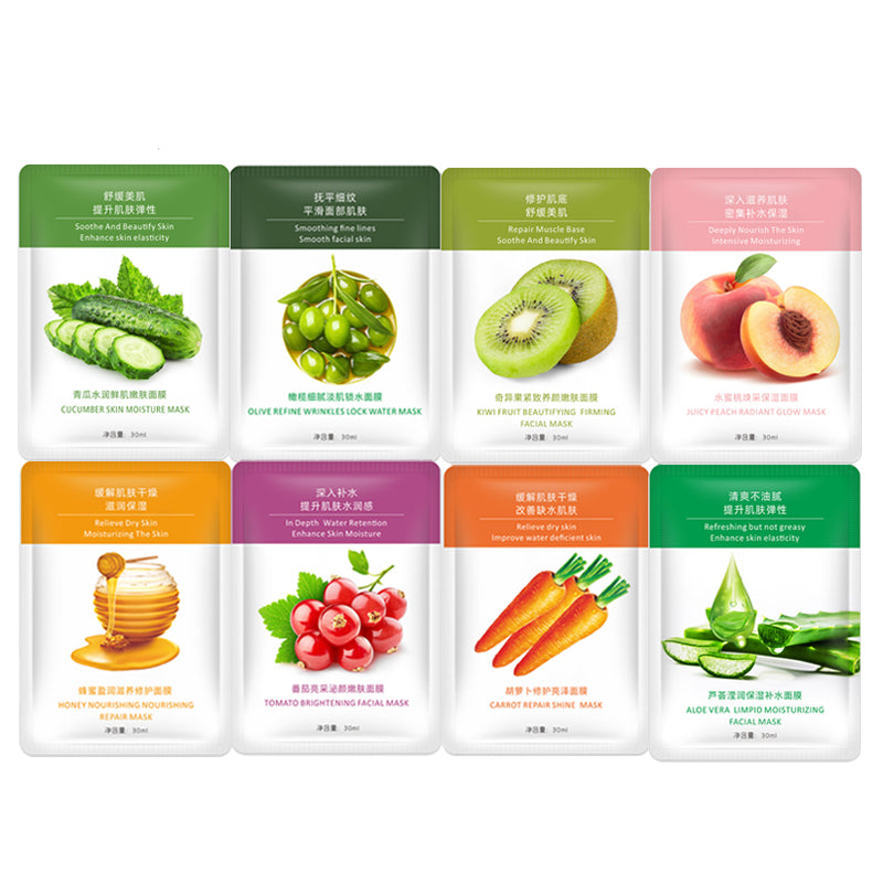 8pcs Natural Plant Face Mask Beauty Skincare Masks Moisturizing Anti