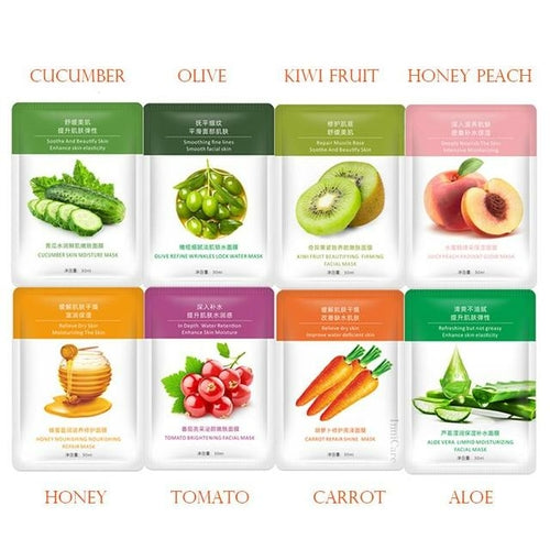 8pcs Natural Plant Face Mask Beauty Skincare Masks Moisturizing Anti
