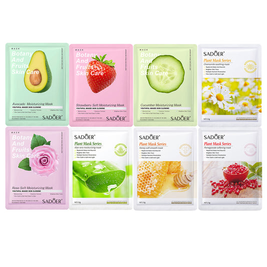 8pcs Natural Plant Face Mask Beauty Skincare Masks Moisturizing Anti