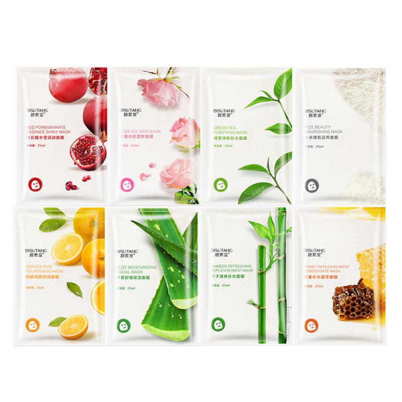8pcs Natural Plant Face Mask Beauty Skincare Masks Moisturizing Anti