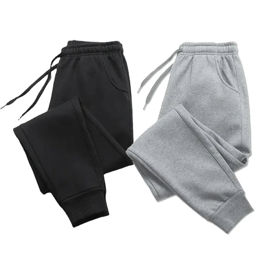 Mens Casual Pants Autumn Winter Fleece Sweatpants Men Running Jogger