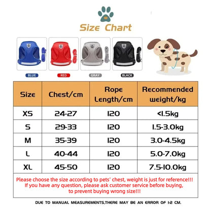 Cat Harness Lead Leash Set Adjustable Reflective Escape Proof Pet Mesh