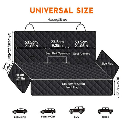 Dog Car Seat Cover, 100% Waterproof Car Pet Mat, Pet Car Mat, Rear