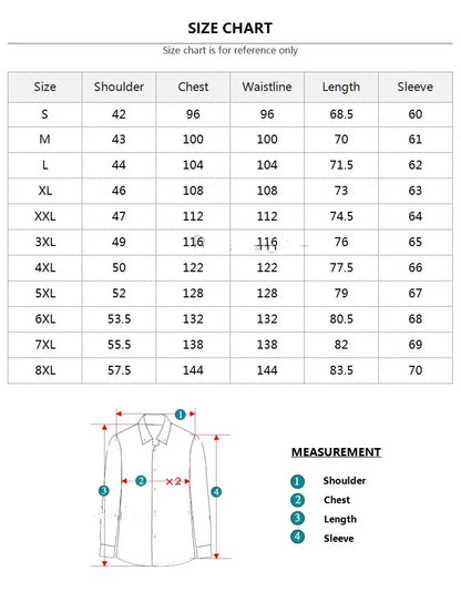 New Plus Size 6XL 7XL 8XL Men Solid Color Business Shirt Fashion