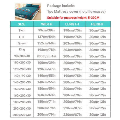 1pc 3D Air Fabric Thick Mattress Cover, 100% Waterproof Mattress