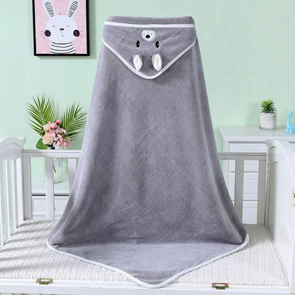 Baby Hooded Bath Towels Cartoon Animal Newborn Soft Towel Blanket