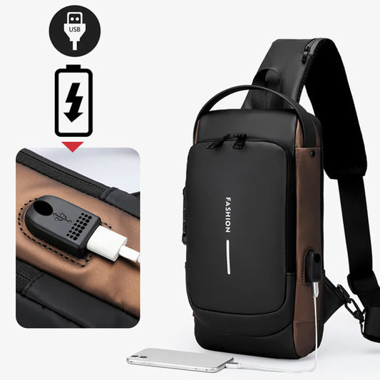New Brand Designer Men Crossbody Bag PU Leather Classic Anti-Theft
