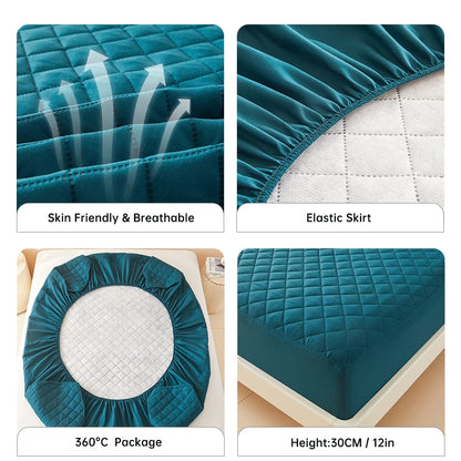 1pc 3D Air Fabric Thick Mattress Cover, 100% Waterproof Mattress